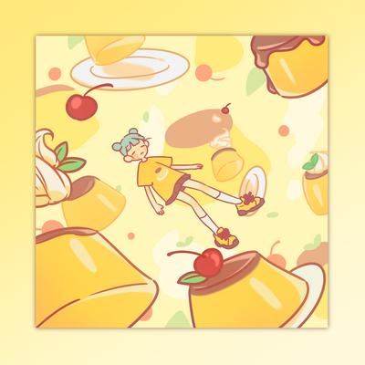 [KM08] NEW Kitch Much 'Purin Pudding' Postcard