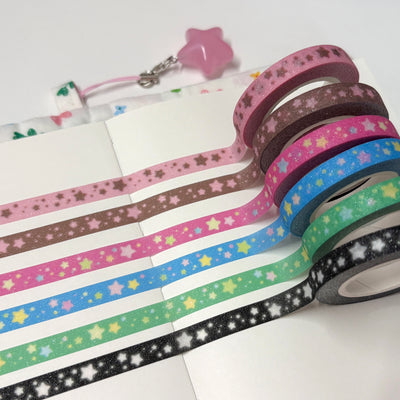 [MM87] NEW Maimoi Glittery Star Masking Tape 7mm x 5m (options)