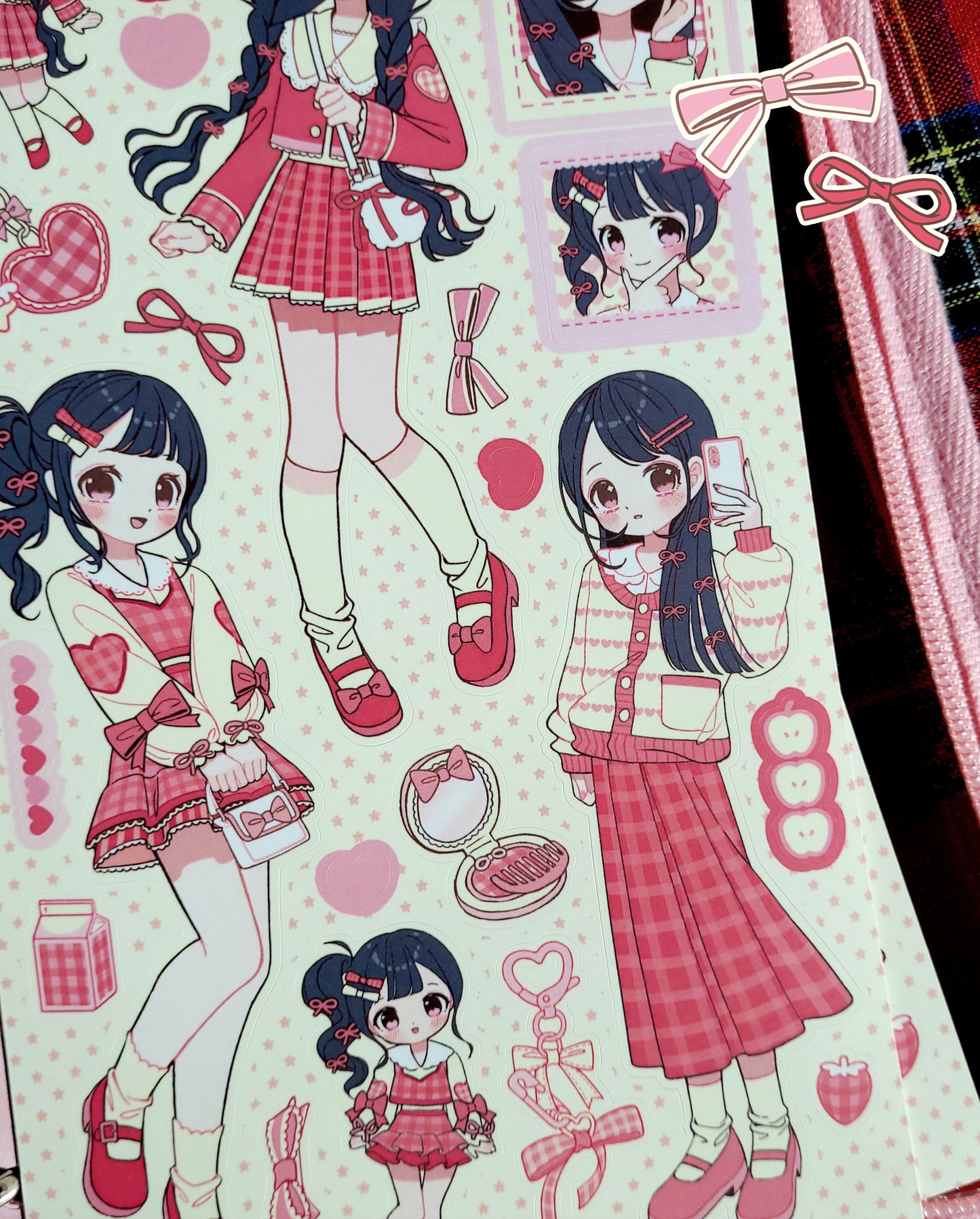 [GP33] NEW Ghost Peach 'Red Plaid Lookbook' Sticker Sheet