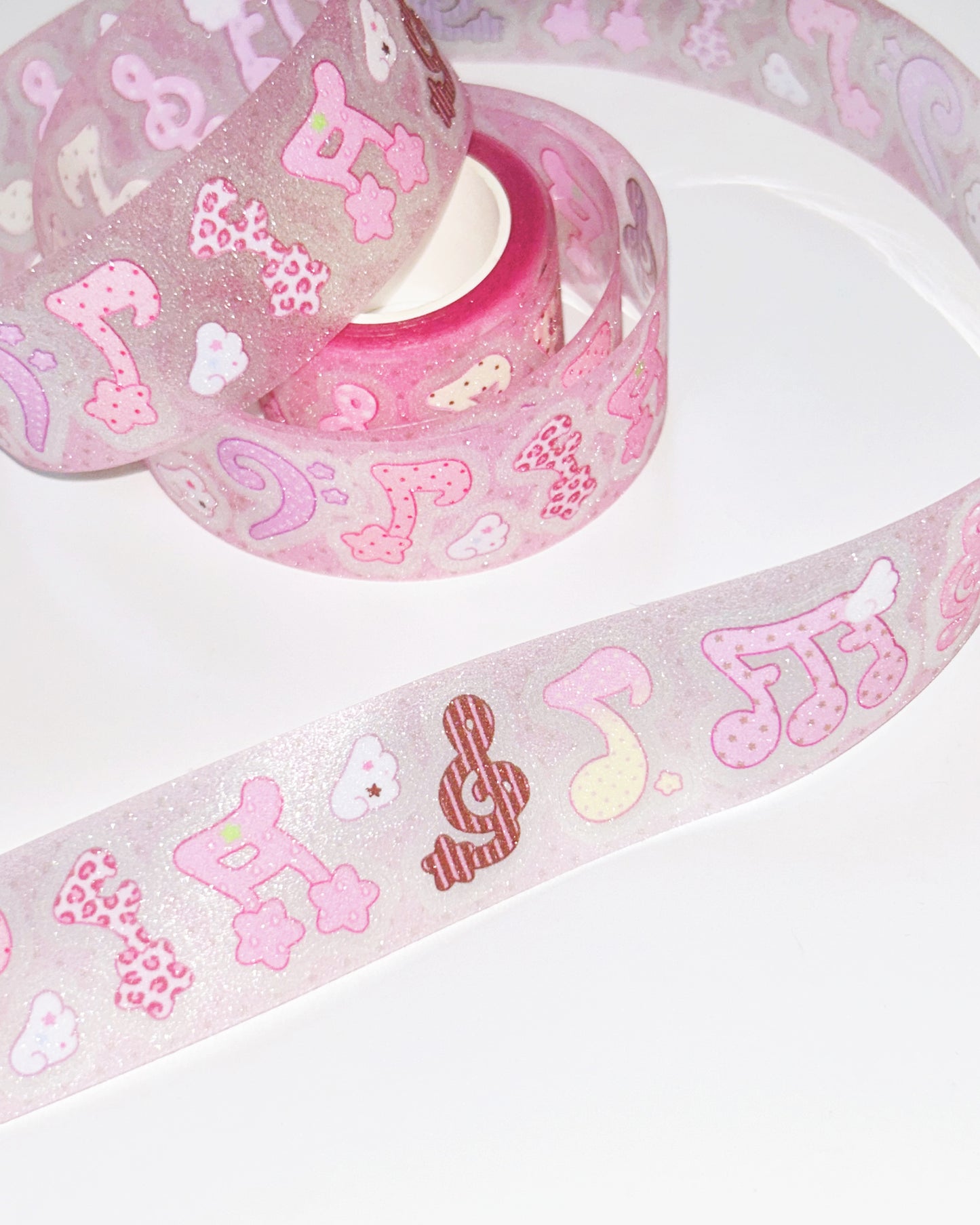 [PP07] NEW Pompomroom 'Strawberry Choco Music Note/Dotted/Fluffy Club' Kisscut Masking Tape (options)