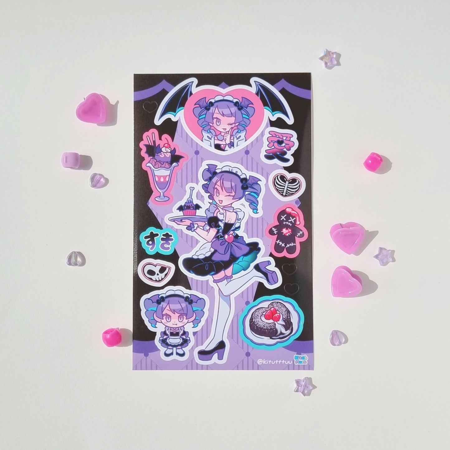 [KM02] Kitch Much'Maid Girls' Sticker Sheet (options)