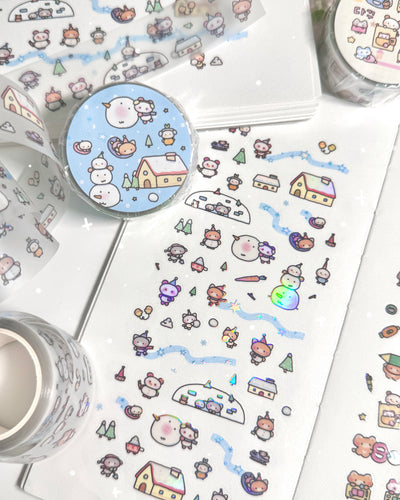 [MB22] NEW Maybean 'Winter Town Story' Kisscut Masking Tape