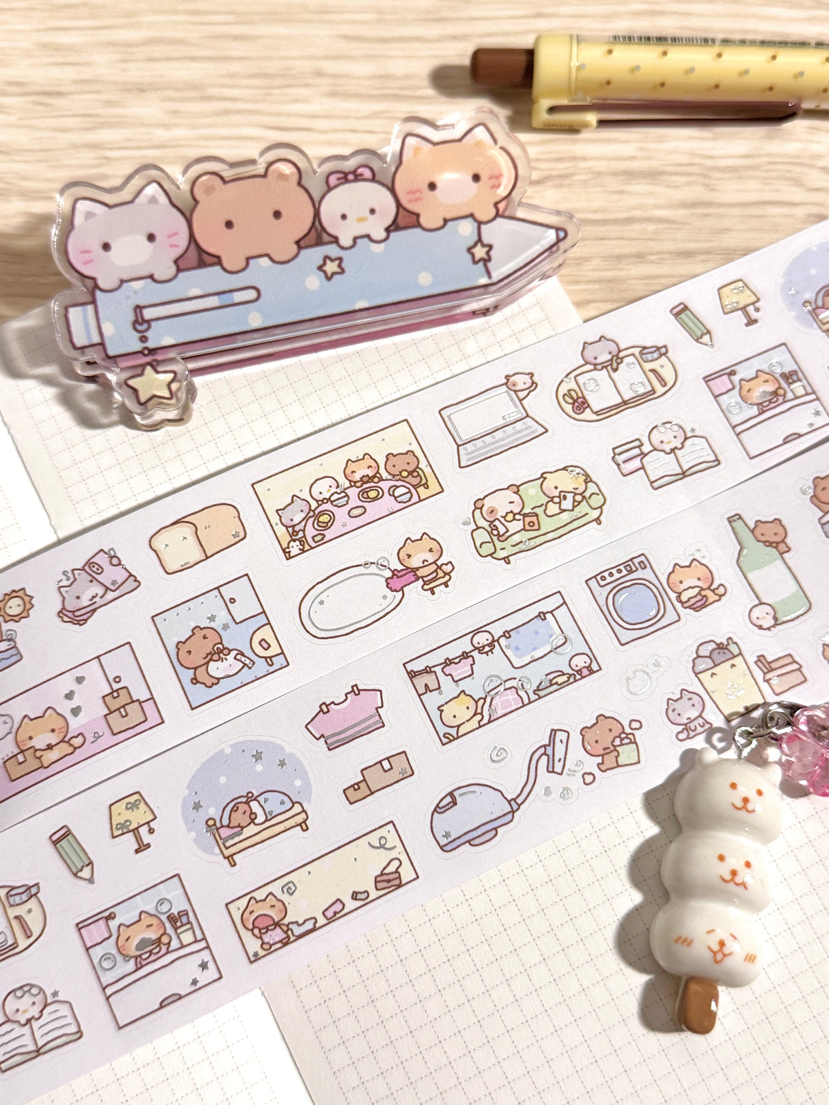 [MB44] NEW Maybean 'NEW 3D Holo Foil Kiss-Cut Masking Tape' (options)