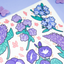 [MM23] Mong Mong Space Purple Flowers Self-cut Sticker Pack