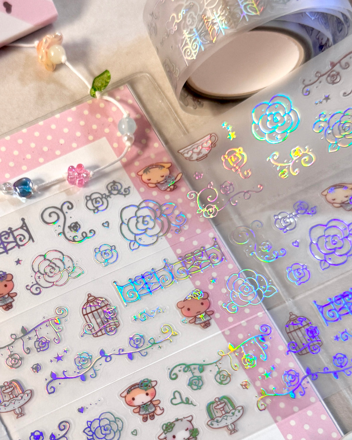 [MB44] NEW Maybean 'NEW 3D Holo Foil Kiss-Cut Masking Tape' (options)