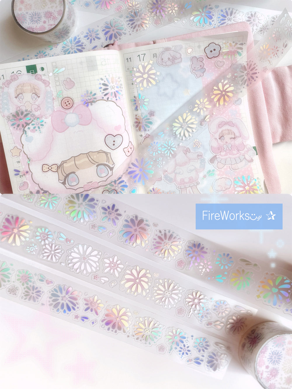 [SK39] NEW Seolkee 'Fireworks' Kisscut Masking Tape