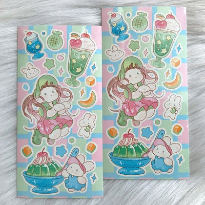 [Childhood Memories] Melon Soda Shop Twinkle Holographic Sticker Sheet
