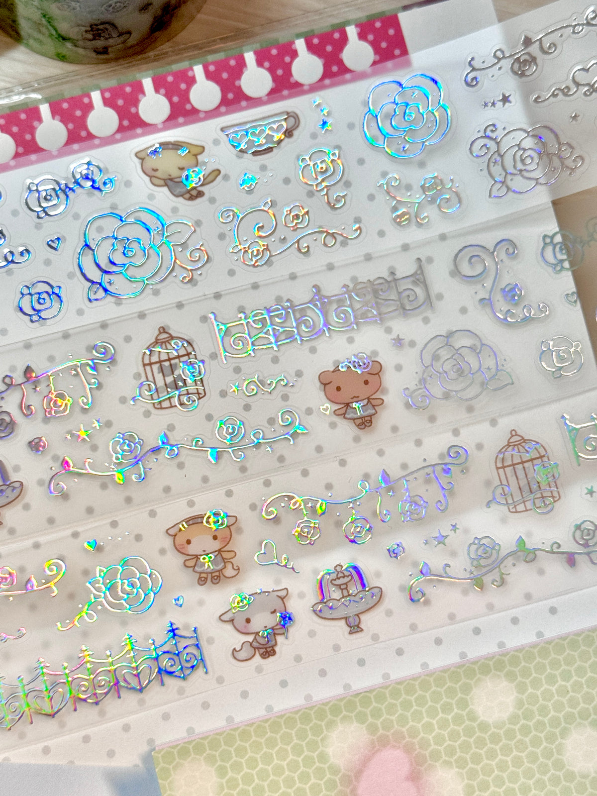 [MB44] NEW Maybean 'NEW 3D Holo Foil Kiss-Cut Masking Tape' (options)