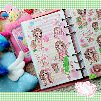 [GP01] NEW Ghost Peach 'Spring Spring Friends' Sticker Sheet