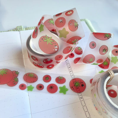 [MM97] NEW Maimoi 'Sparkly Tomato' Kiss-cut 3D Foil Masking Tape 25mm x 5m