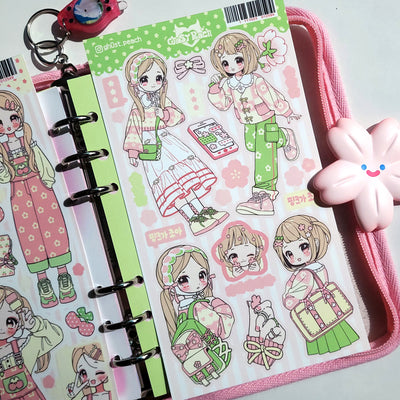 [GP01] NEW Ghost Peach 'I Love Pink' Sticker Sheet