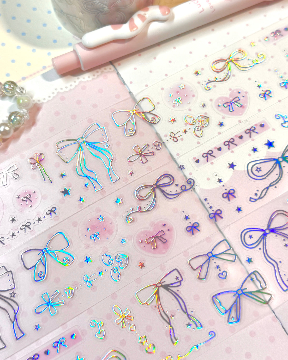 [MB44] NEW Maybean 'NEW 3D Holo Foil Kiss-Cut Masking Tape' (options)