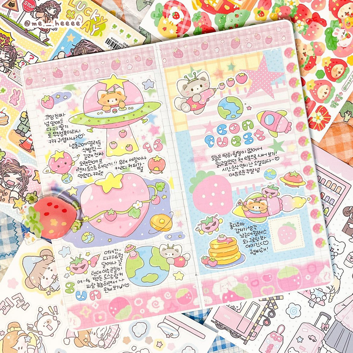 [MB02] NEW Maybean 'Sweet & Tart Strawberry' Sticker Sheet Pack (Single/Pack)