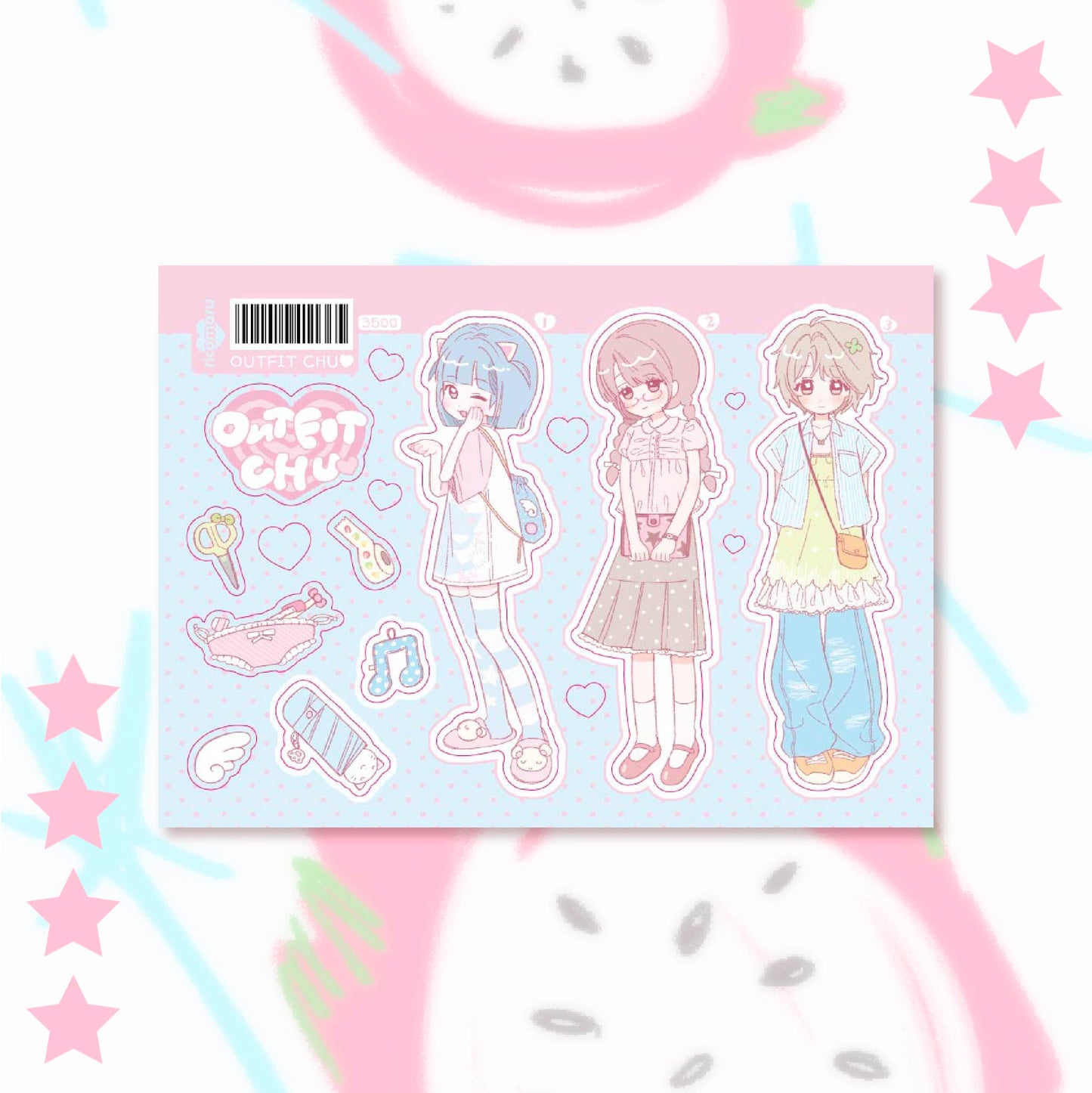 [RC09] NEW Rico Maru 'Outfit Chu~' Sticker Sheet