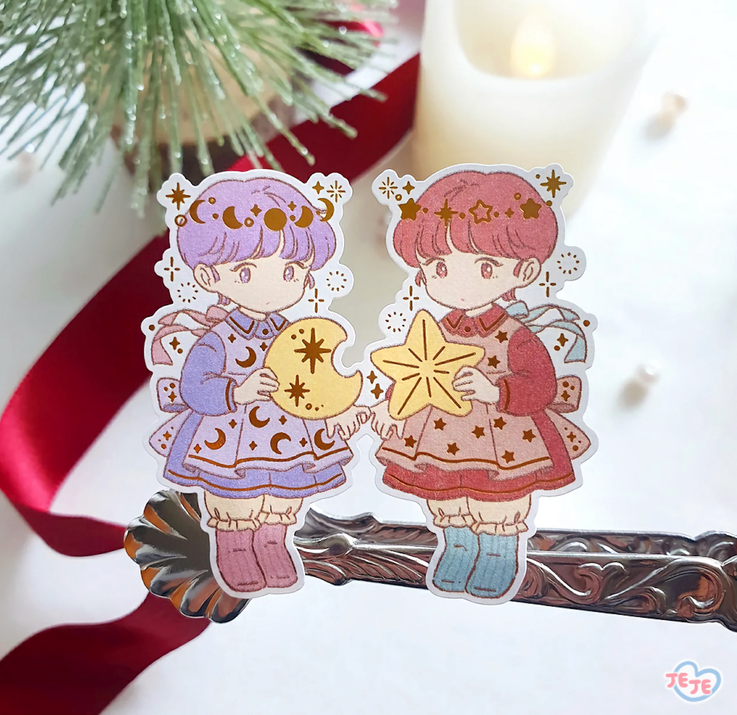 [JJ13] Jeje 'Dear My Moon' Gold Foil Sticker Sheet