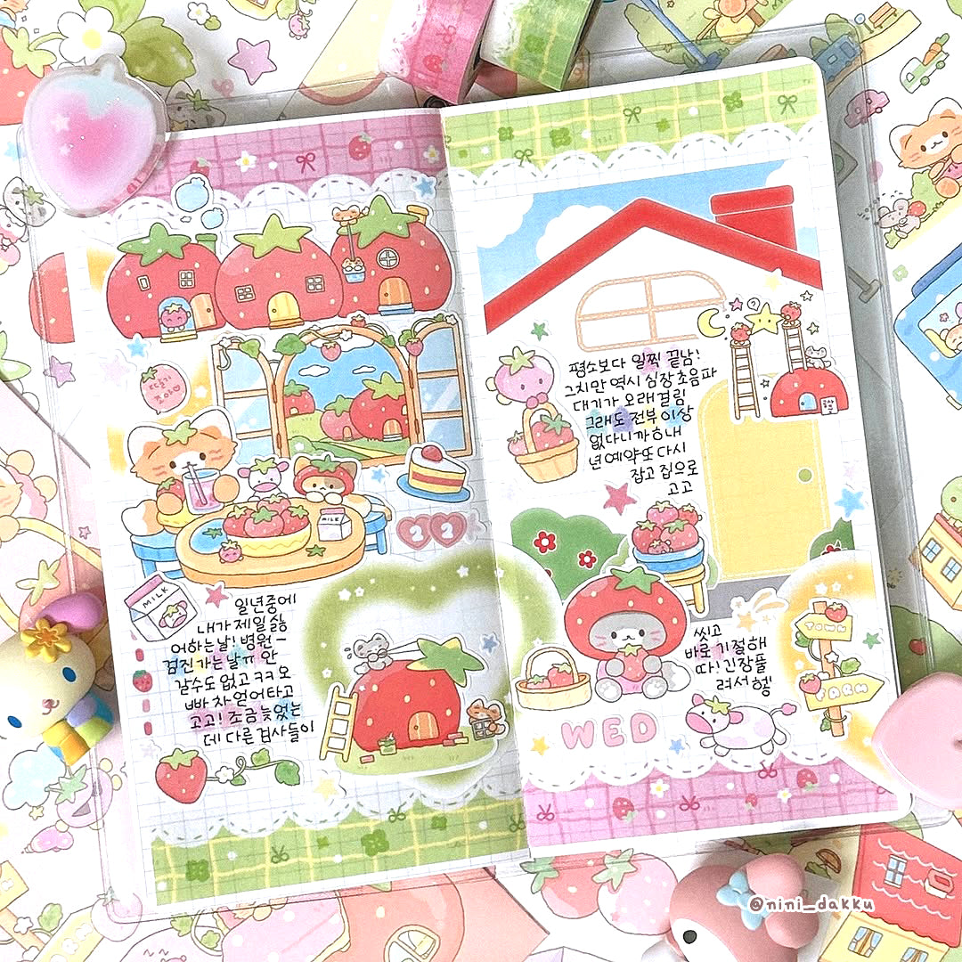 [MB02] NEW Maybean 'Sweet & Tart Strawberry' Sticker Sheet Pack (Single/Pack)