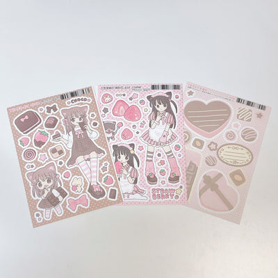[RY12] NEW Rayeon Fancy 'Strawberry Chocolate' Sticker Sheet Pack (Pack/Singles)