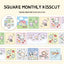 [RY32] NEW Rayeon Fancy 'Square Square Monthly' Clear Kisscut Masking Tape