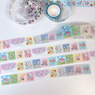 [RY32] NEW Rayeon Fancy 'Square Square Monthly' Clear Kisscut Masking Tape