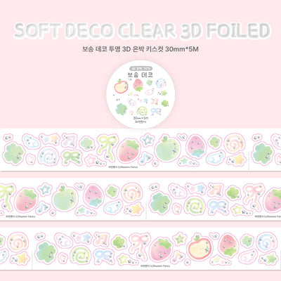 [RY31] NEW Rayeon Fancy 'Soft Deco Clear 3D Foil' Kisscut Masking Tape