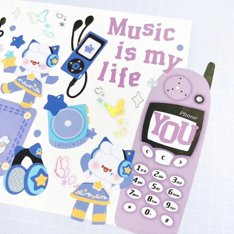[LT82] Lita Planet Vintage Phone Memo Sticker Pack