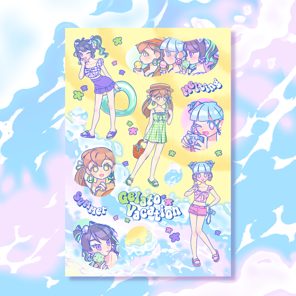 [KM10] Kitch Much 'Gelato Summer Vacation' Sticker Sheet