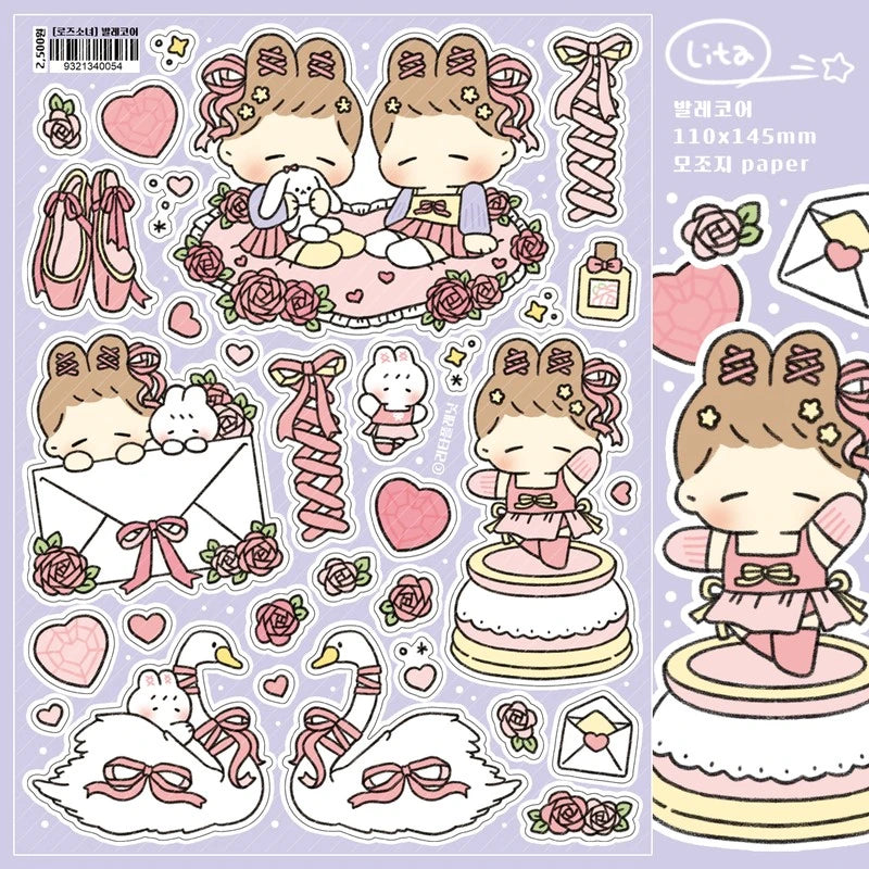 [LT27] Lita Planet Rose Girl Sticker Pack