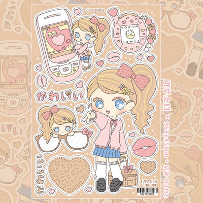 [LT126] NEW Lita Planet 'Gyaru Girl' Sticker Sheet