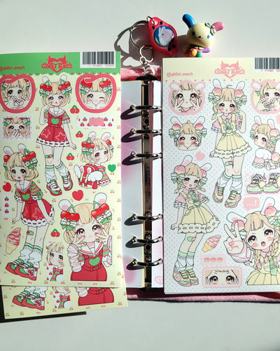 [GP06] NEW Ghost Peach 'Kitsch Cherry Bunny' Sticker Sheet