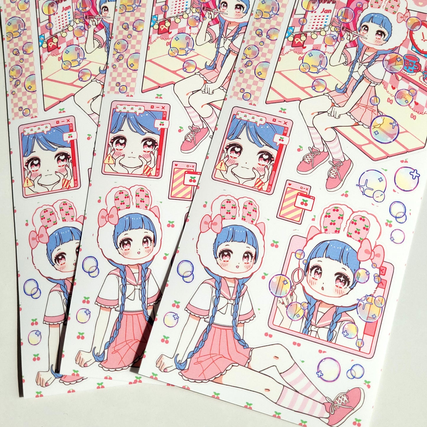 [GP07] NEW Ghost Peach 'Pink Bubble Room' Sticker Sheet