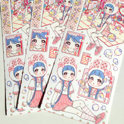 [GP07] NEW Ghost Peach 'Pink Bubble Room' Sticker Sheet