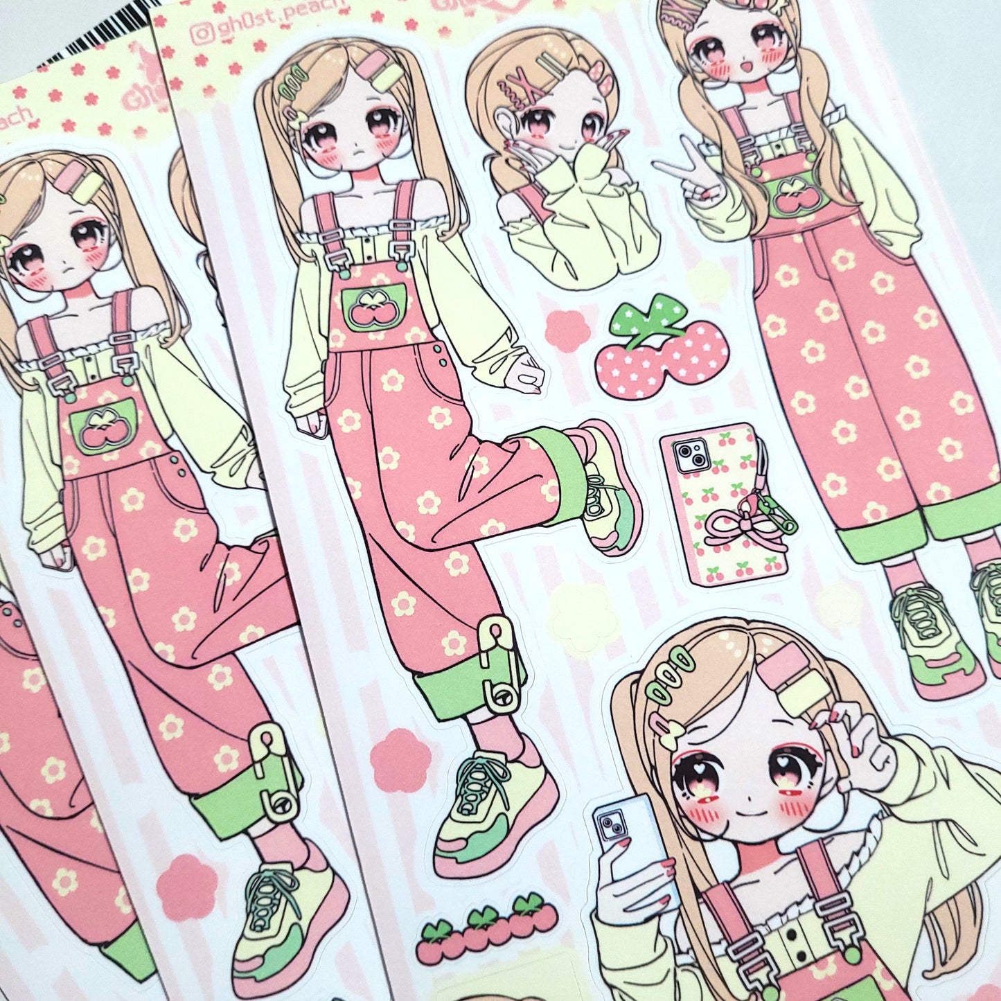 [GP02] Ghost Peach 'Pink Blossom Girl' Sticker Sheet