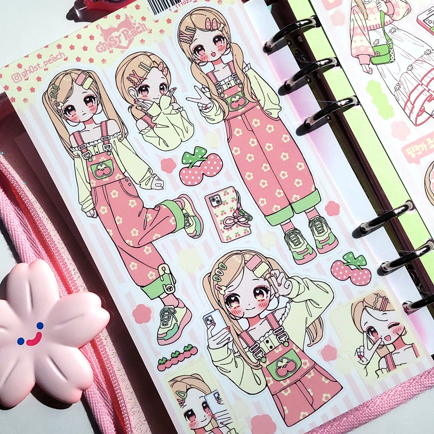 [GP02] Ghost Peach 'Pink Blossom Girl' Sticker Sheet
