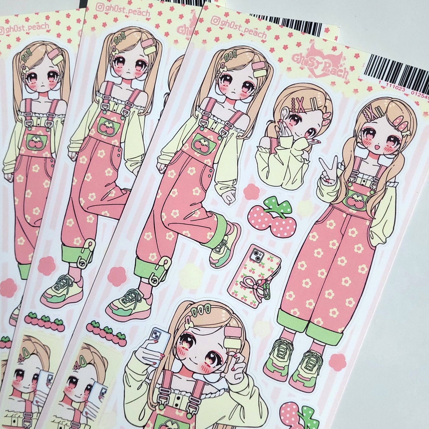 [GP02] Ghost Peach 'Pink Blossom Girl' Sticker Sheet