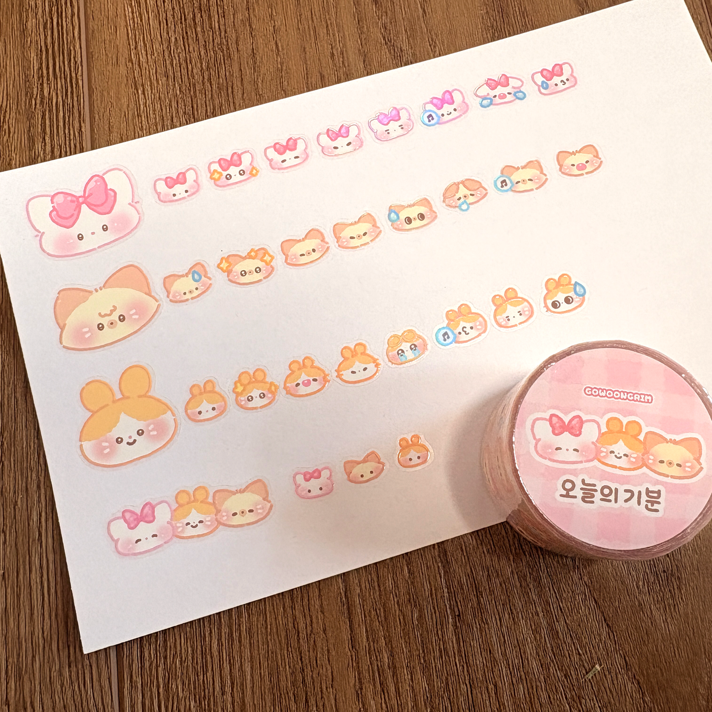 [GO69] NEW Gowoongrim 'Today's Emotions' Kisscut Masking Tape
