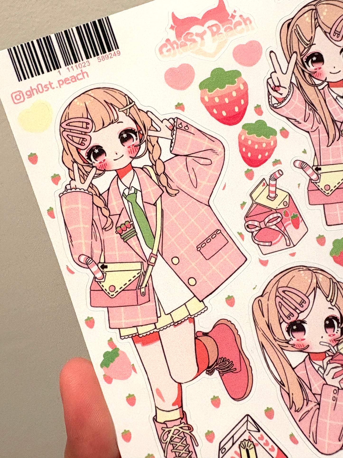 [GP24] Ghost Peach 'Creamy Milk Girl' Sticker Sheet