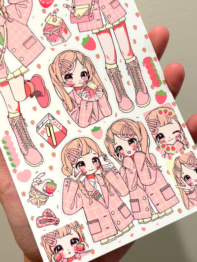 [GP24] Ghost Peach 'Creamy Milk Girl' Sticker Sheet