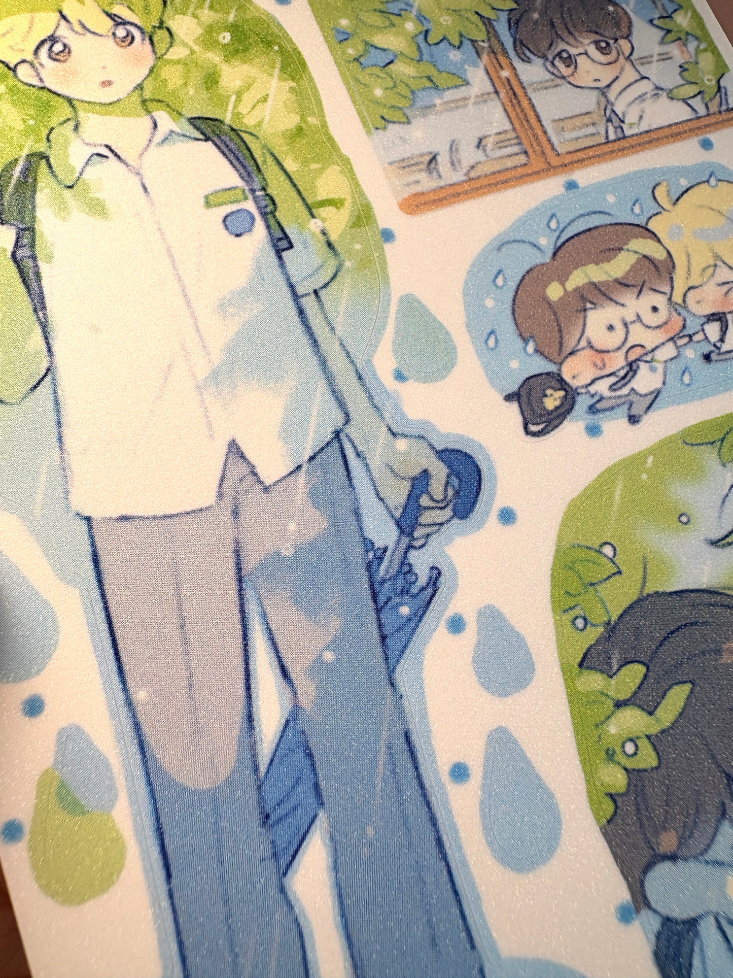 [CW122] NEW Cotton World 'Sudden Rain Drop' Glitter Sticker Sheet
