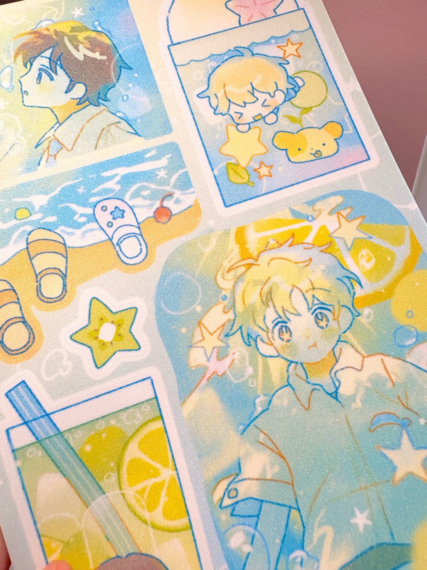 [CW123] NEW Cotton World 'Sparkling Inside the Soda' Glitter Sticker Sheet