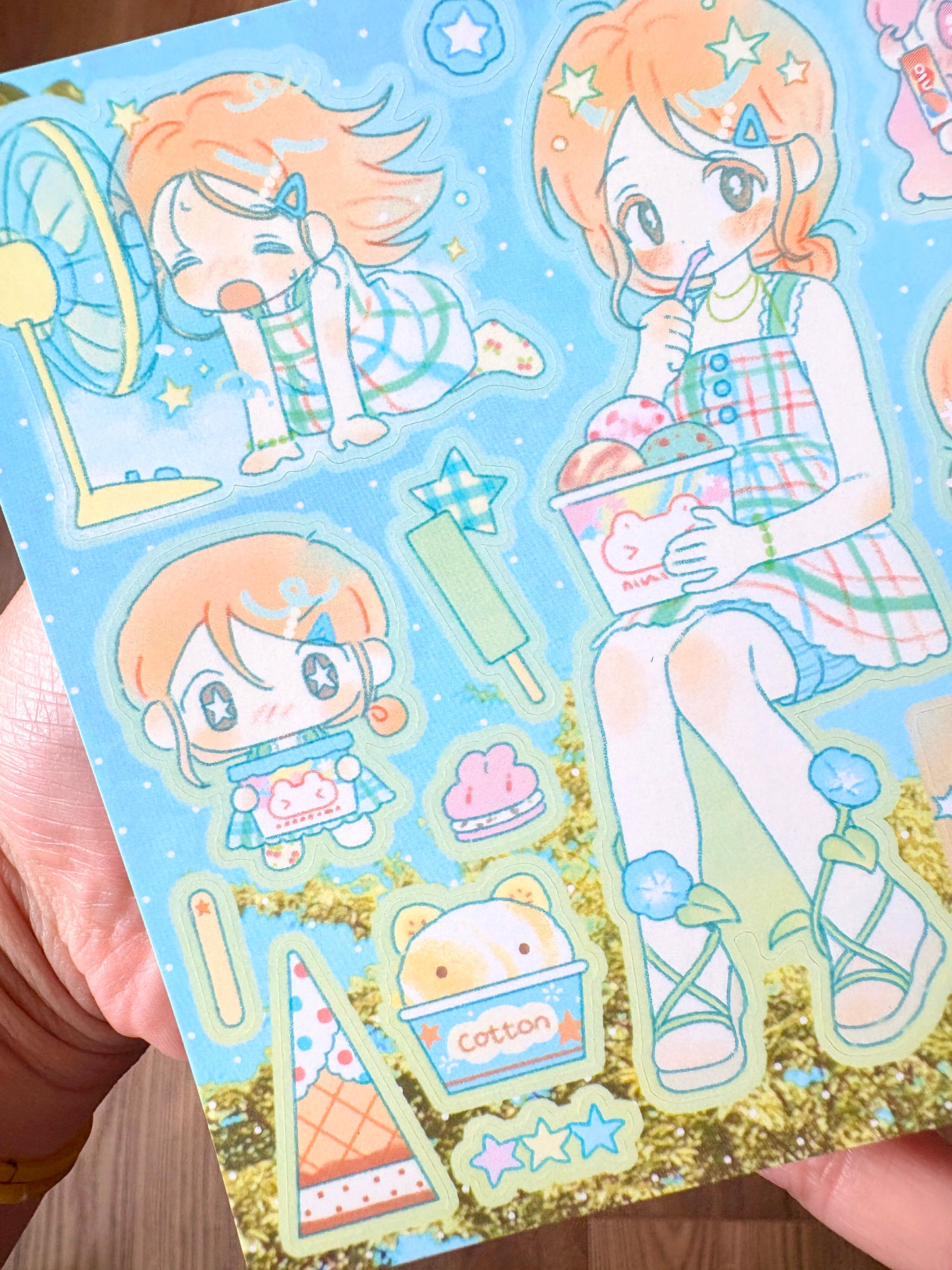 [CW124] NEW Cotton World 'Ice Cream with You' Sticker Sheet
