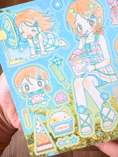 [CW124] NEW Cotton World 'Ice Cream with You' Sticker Sheet