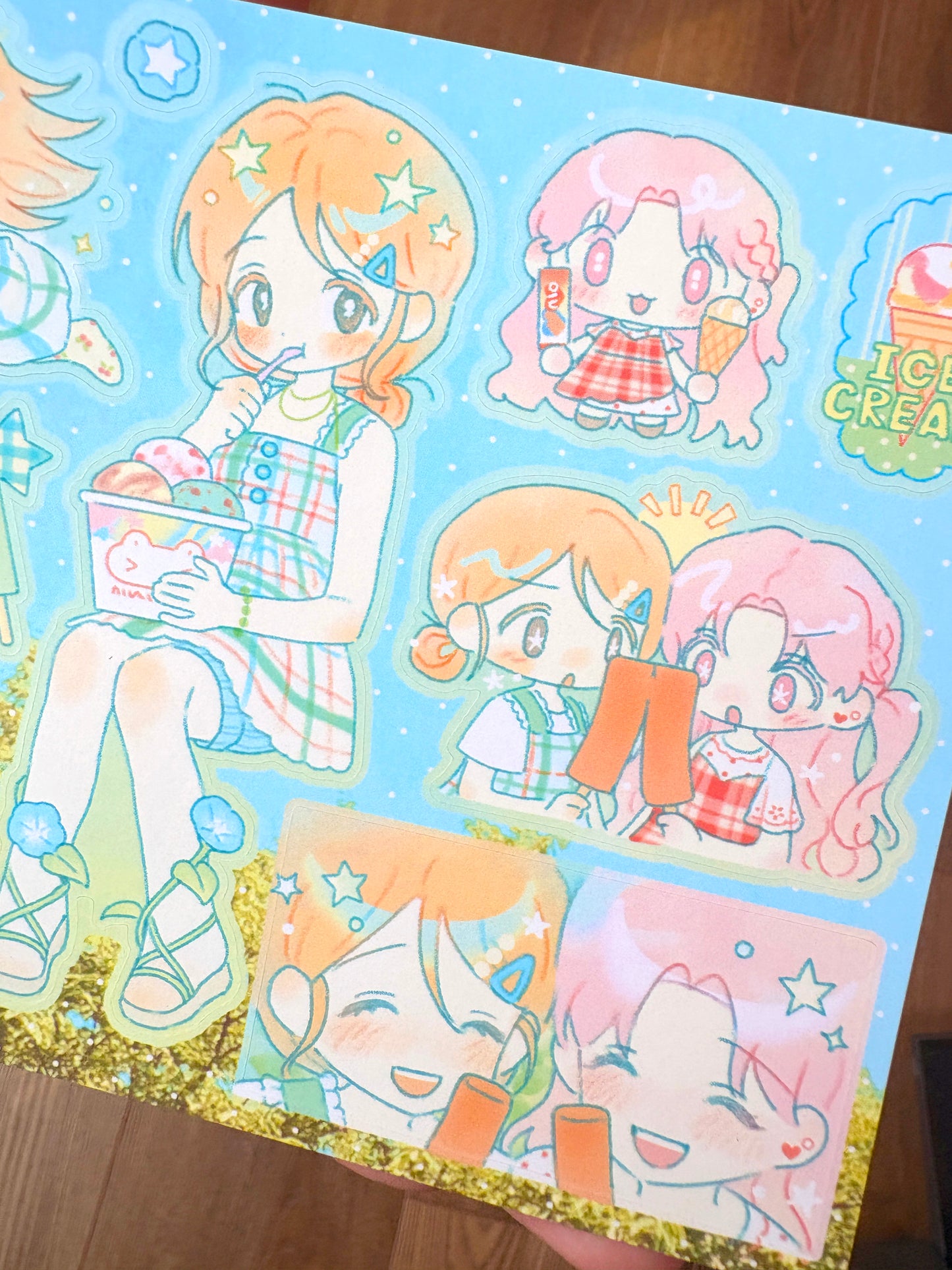[CW124] NEW Cotton World 'Ice Cream with You' Sticker Sheet
