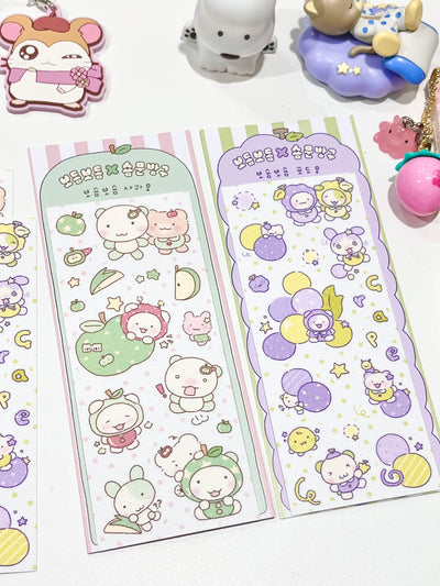 [SY63] Syom x Bodeum Bodeum Glittery Fruits Sticker Sheets (options)