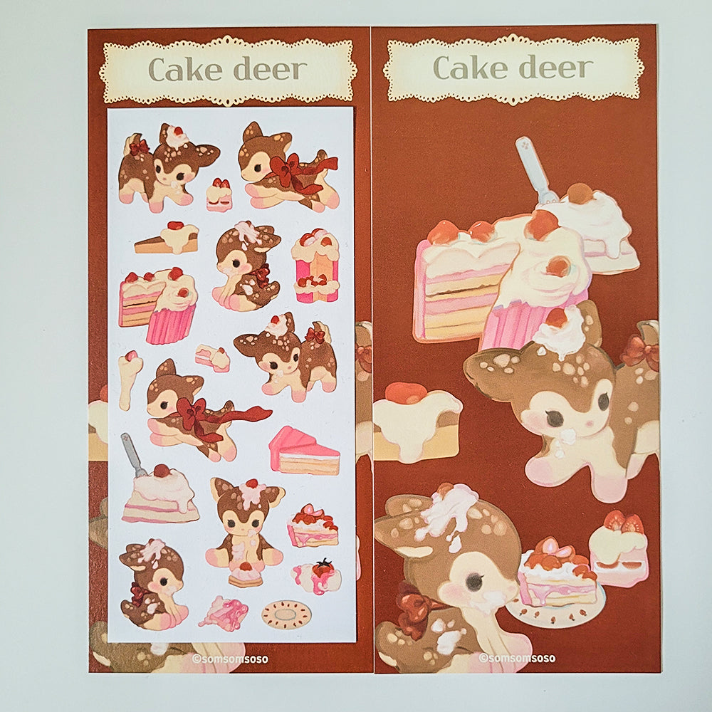 [SO01] RESTOCK Somsomsoso Cake Deer Sticker Sheet