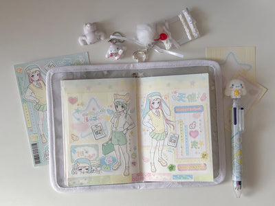 [CB07] NEW Cute Bus 'Heart-Fluttering Stationery Angel' Sticker Sheet