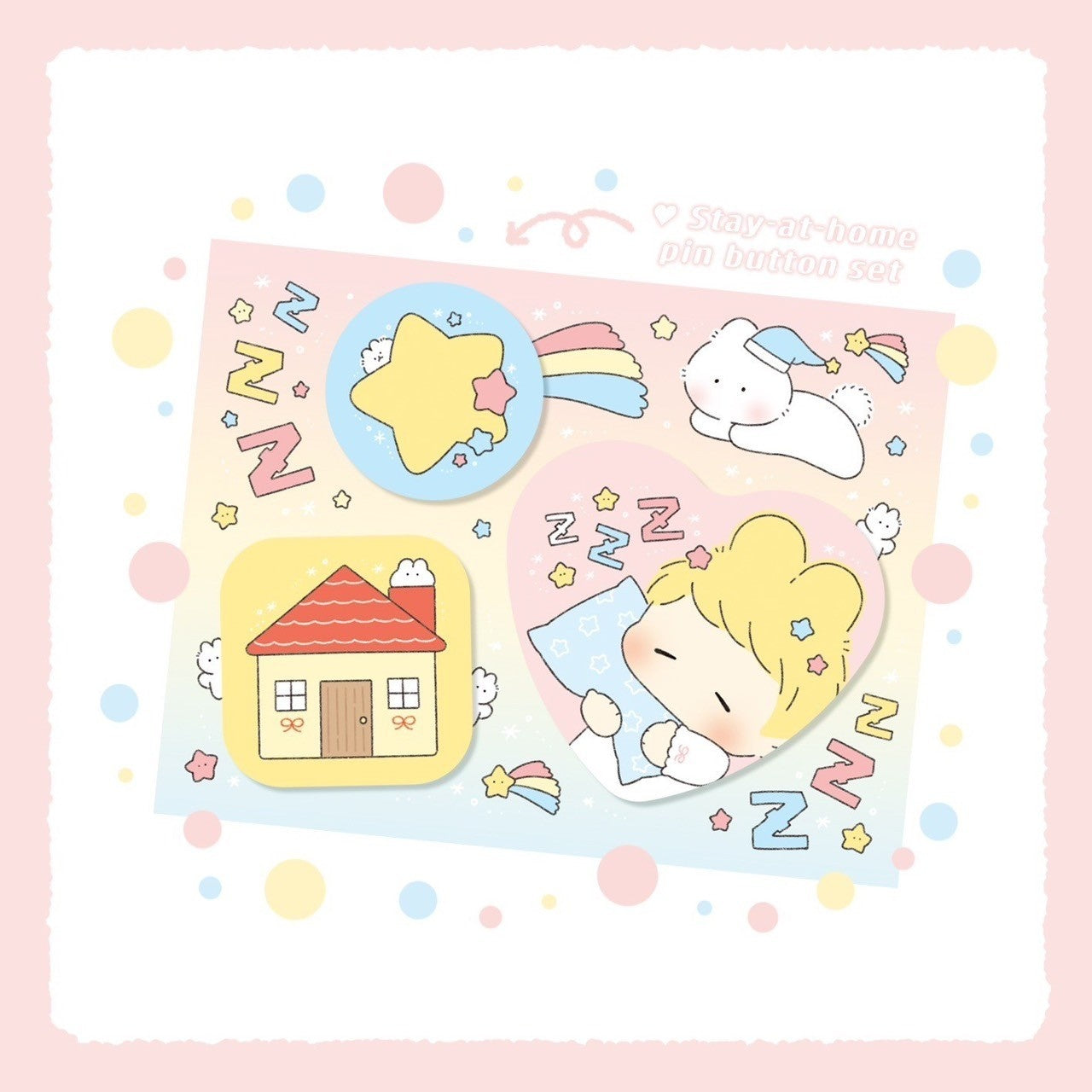 [LT70] Lita Planet Stay at Home Pin Button Set