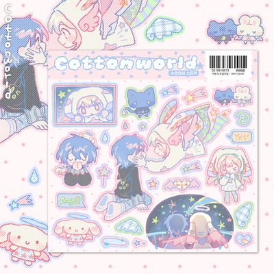 [CW129] NEW Cotton World 'Guardian Angel' Sticker Sheet