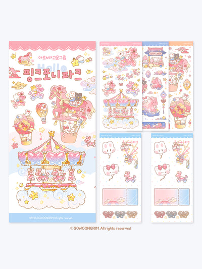 [GO75] NEW Gowoongrim x Studio Arvie 'Pink Pony Park' Sticker Pack