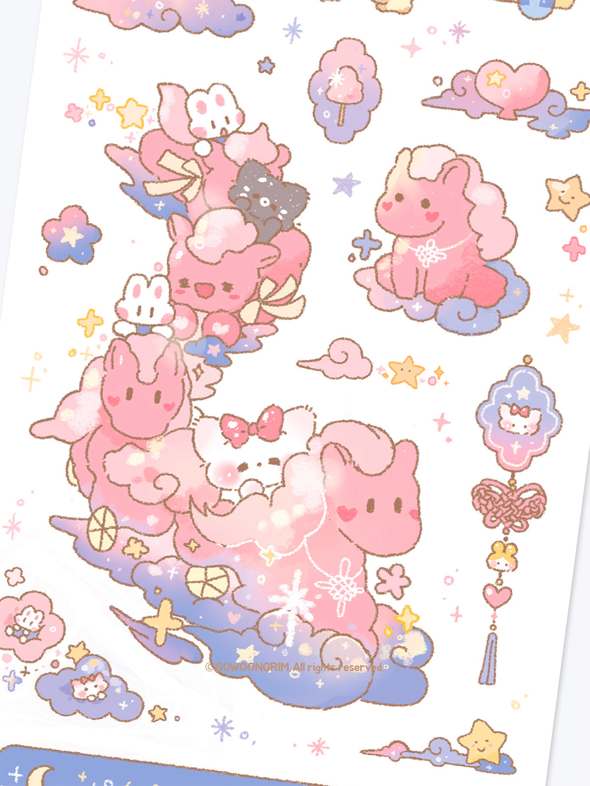 [GO75] NEW Gowoongrim x Studio Arvie 'Pink Pony Park' Sticker Pack