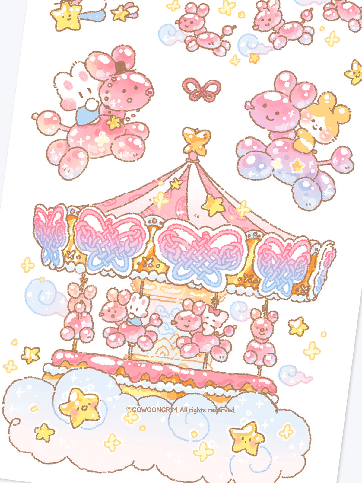 [GO75] NEW Gowoongrim x Studio Arvie 'Pink Pony Park' Sticker Pack